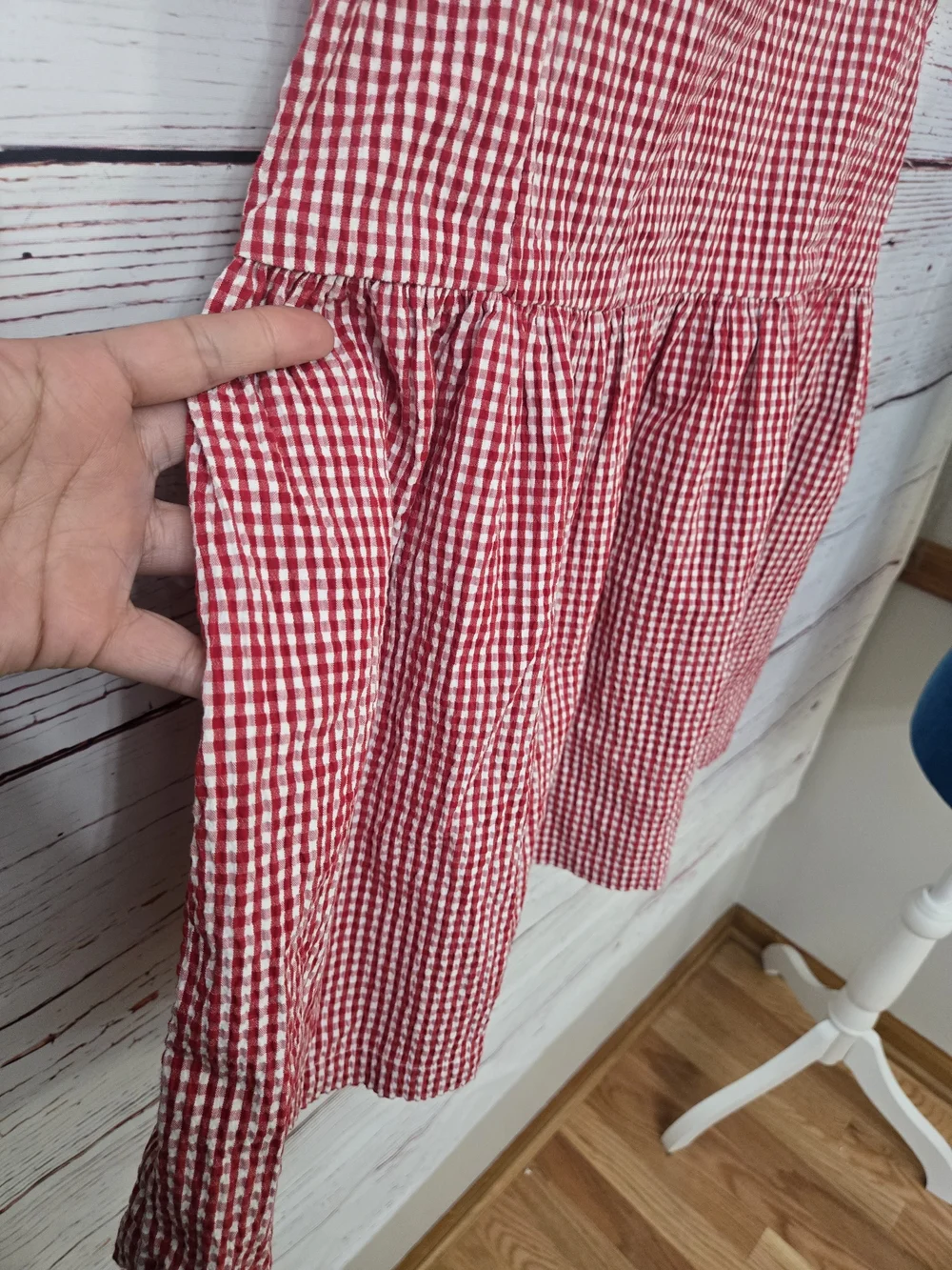 NWT Gap Kids Girls Red Gingham Ruffle Dress Size XL 12